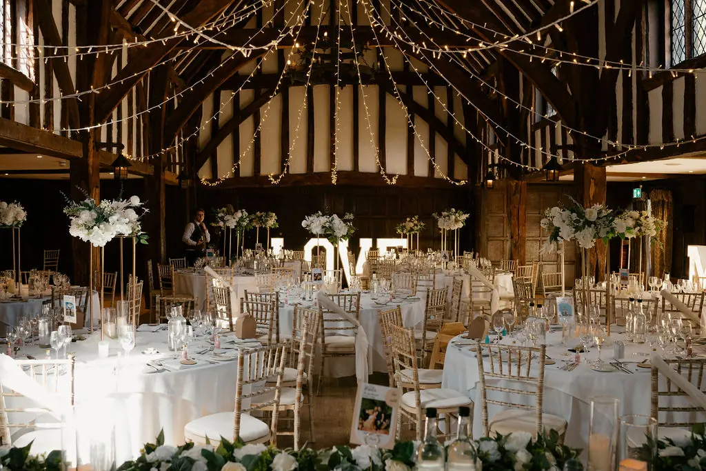 LOVE letters at a barn wedding