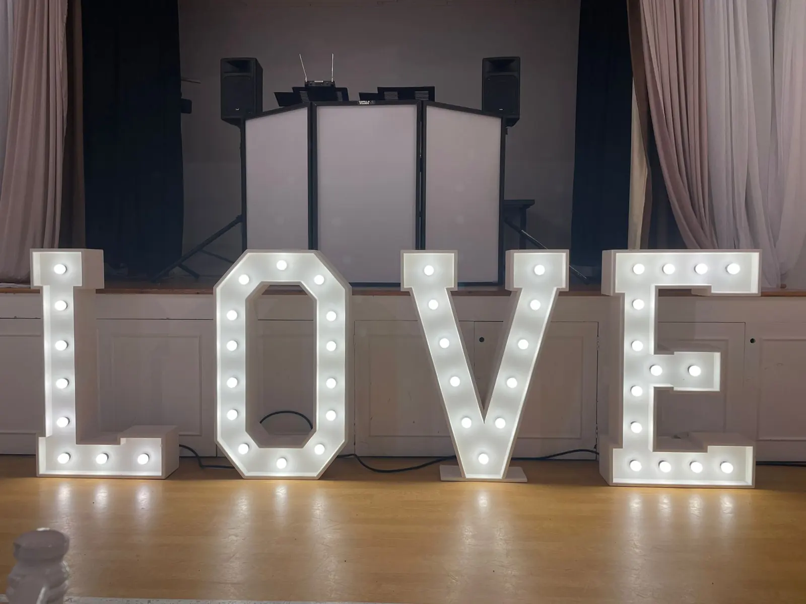LOVE letters in front of the DJ stage