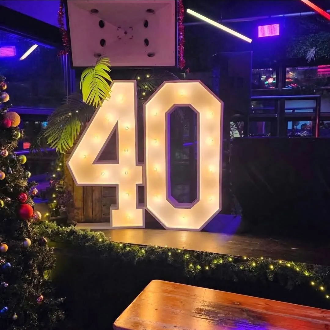 Light-up 40 at a Christmas party