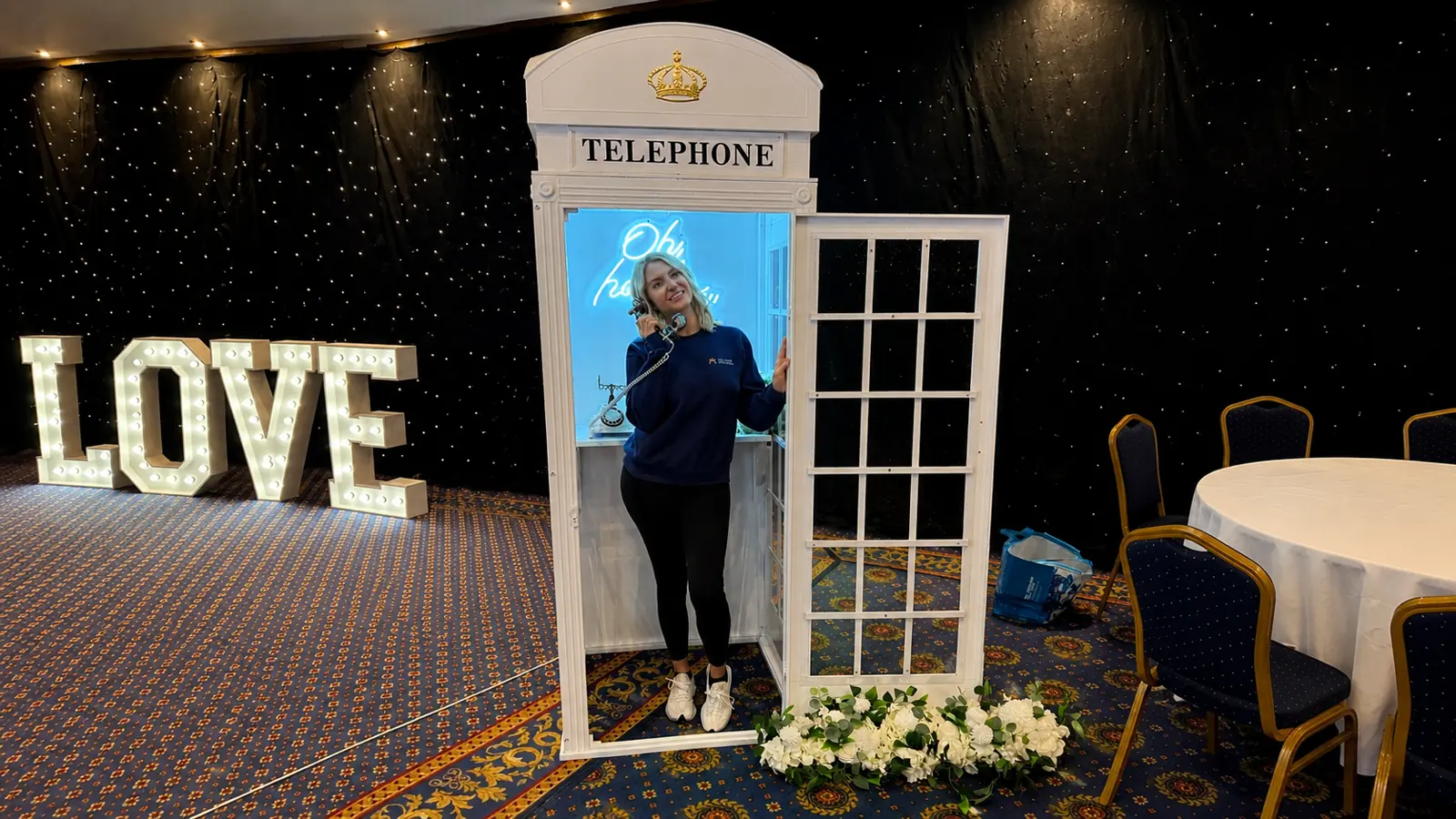 Telephone box and LOVE letters